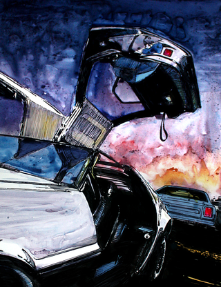 Illustration for article titled DeLoreans, Light Cycles and Landspeeders: Gorgeous Fan Art of Science Fiction's Coolest Rides